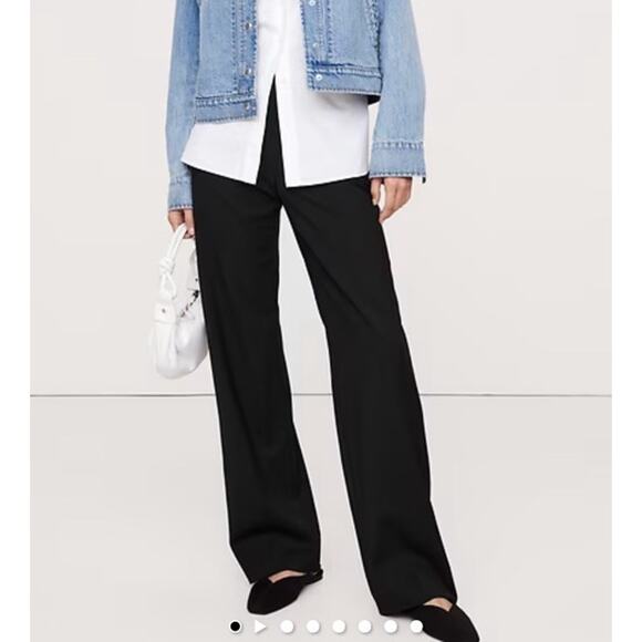 NWT Banana Republic High Rise Modern Straight Pant Black Italian Wool Size 6 - Picture 1 of 10